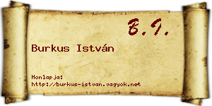 Burkus István névjegykártya